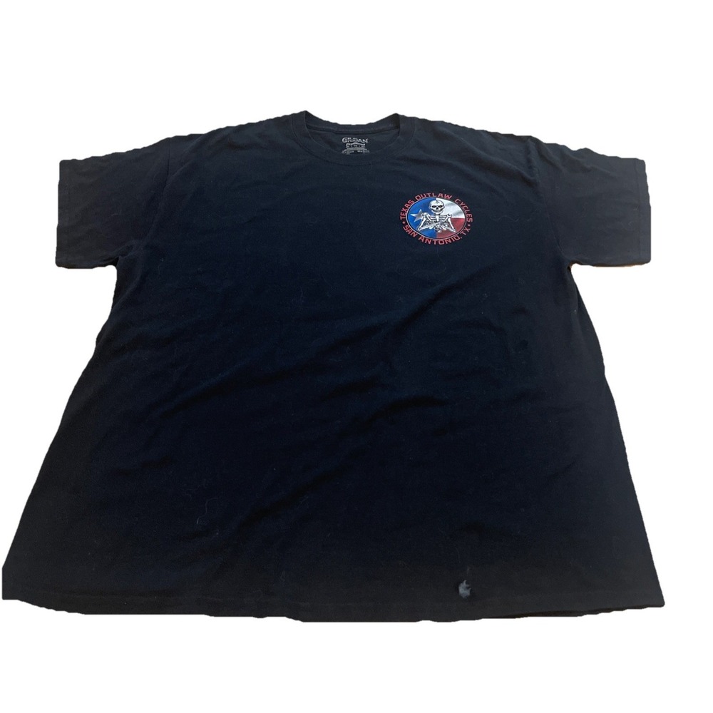 Texas‎ Outlaw Cycles San Antonio TX Black Short Sleeve Graphic Tee Size XL - Picture 3 of 6